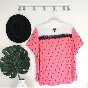 Pink & Black Polka Dot Blouse